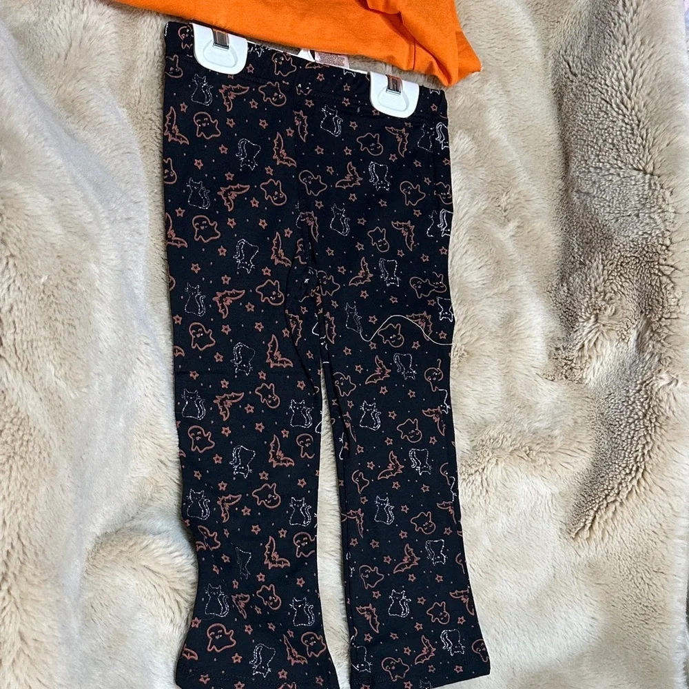 NEW Magical Kids Orange Halloween Ghost Trick or Treat 2 pc Outfit Set